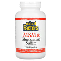Natural Factors, MSM & Glucosamine Sulfate, 180 Capsules UPC 068958026992 | Hilife Vitamins