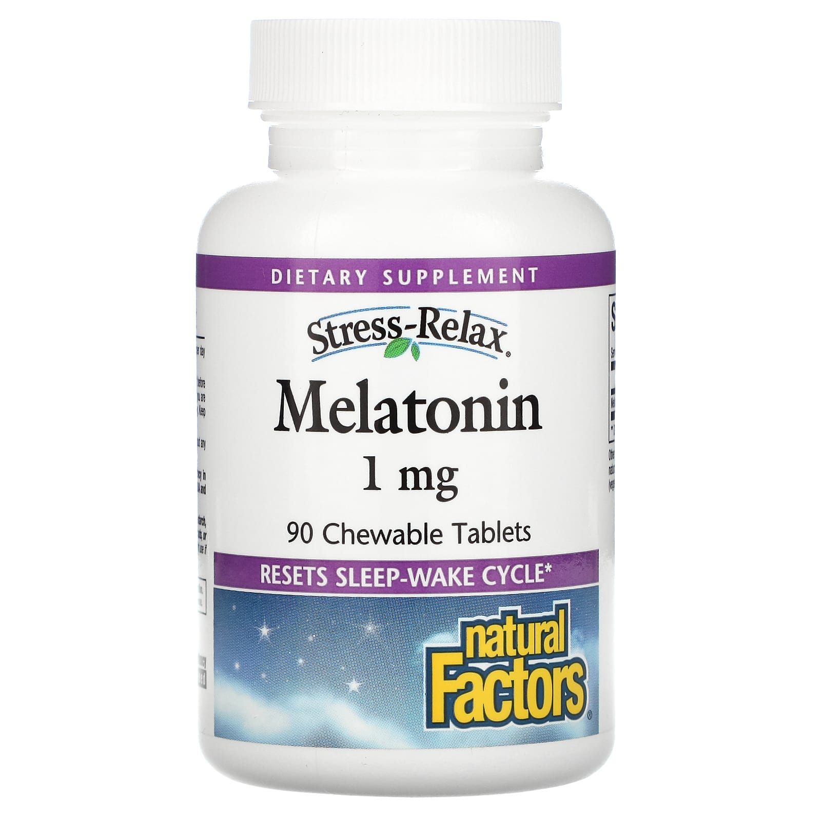 Natural Factors, Stress-Relax, Melatonin, 1 mg, 90 Tablets UPC 068958027135 | Hilife Vitamins