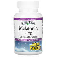 Natural Factors, Stress-Relax, Melatonin, 1 mg, 90 Tablets UPC 068958027135 | Hilife Vitamins