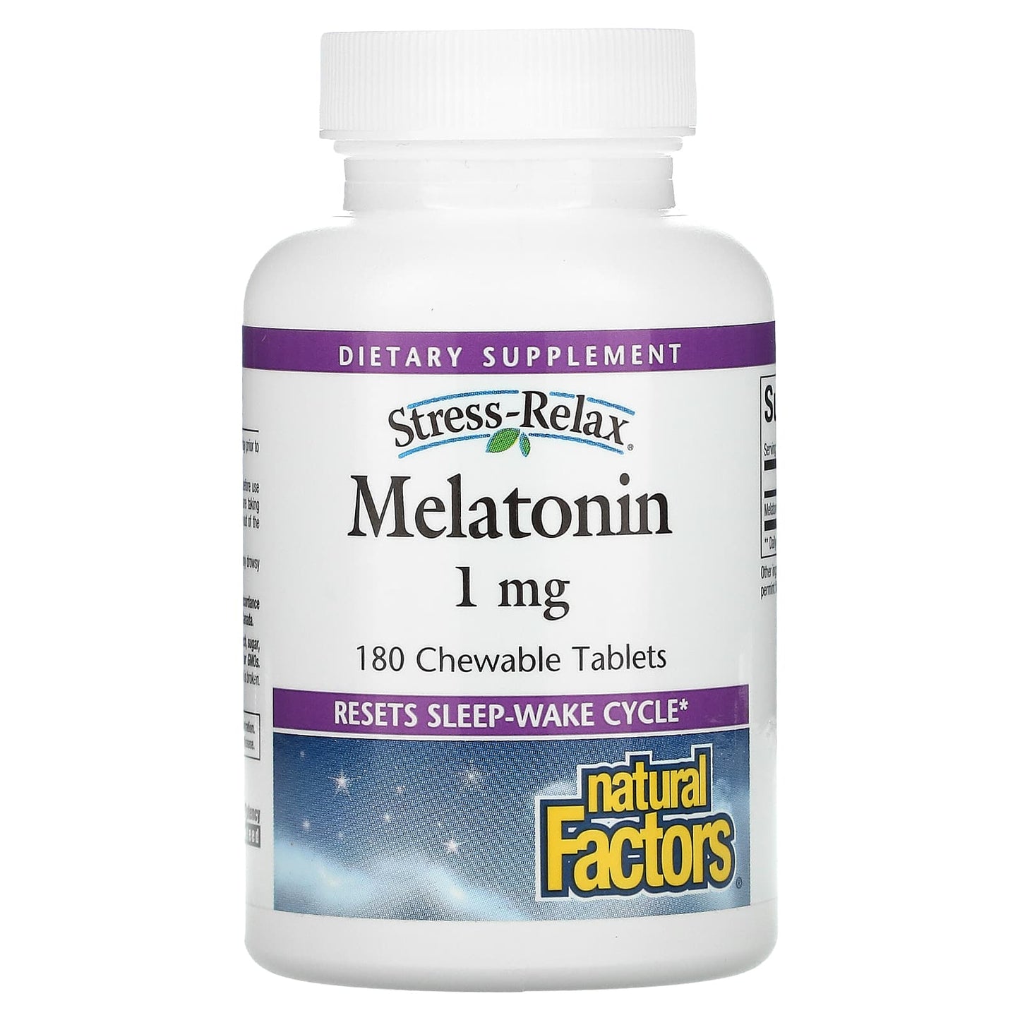 Natural Factors, Stress-Relax, Melatonin, 1 mg, 180 Tablets UPC 068958027142 | Hilife Vitamins