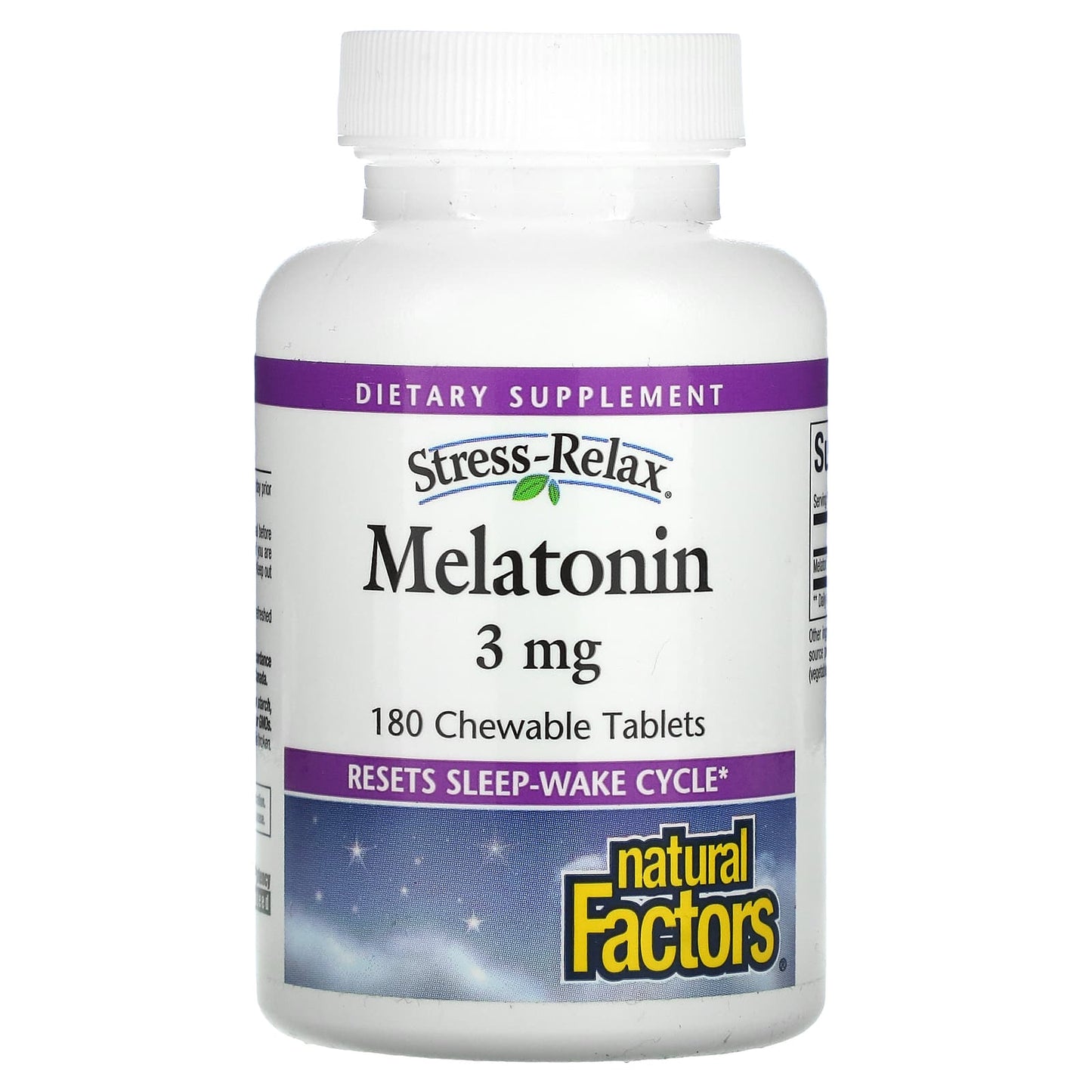 Natural Factors, Stress-Relax, Melatonin, 3 mg, 180 Tablets UPC 068958027166 | Hilife Vitamins
