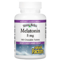 Natural Factors, Stress-Relax, Melatonin, 5 mg, 180 Chewable Tablets UPC 068958027180 | Hilife Vitamins