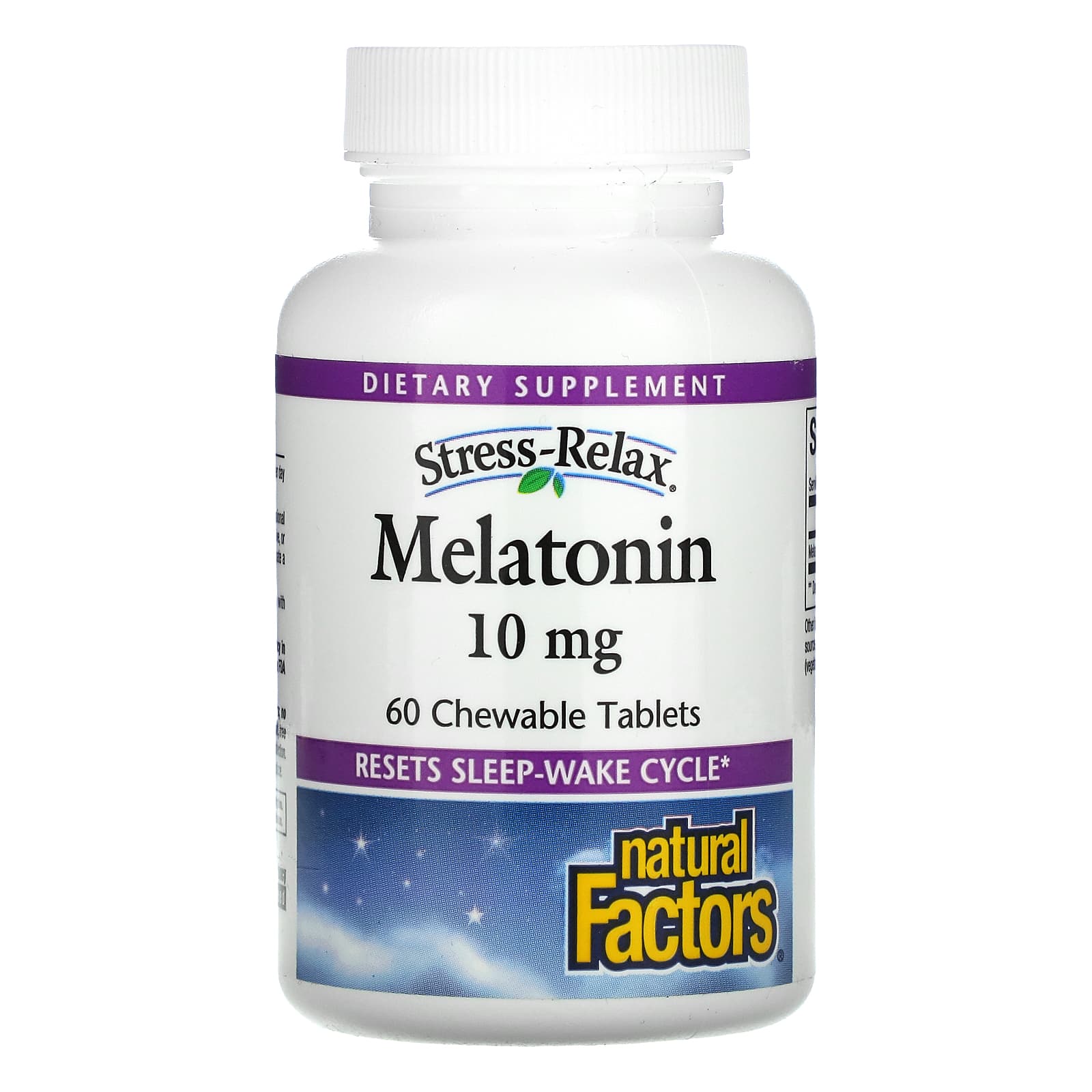 Natural Factors, Stress-Relax, Melatonin, 10 mg, 60 Tablets UPC 068958027197 | Hilife Vitamins