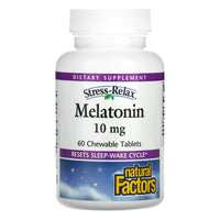 Natural Factors, Stress-Relax, Melatonin, 10 mg, 60 Tablets UPC 068958027197 | Hilife Vitamins