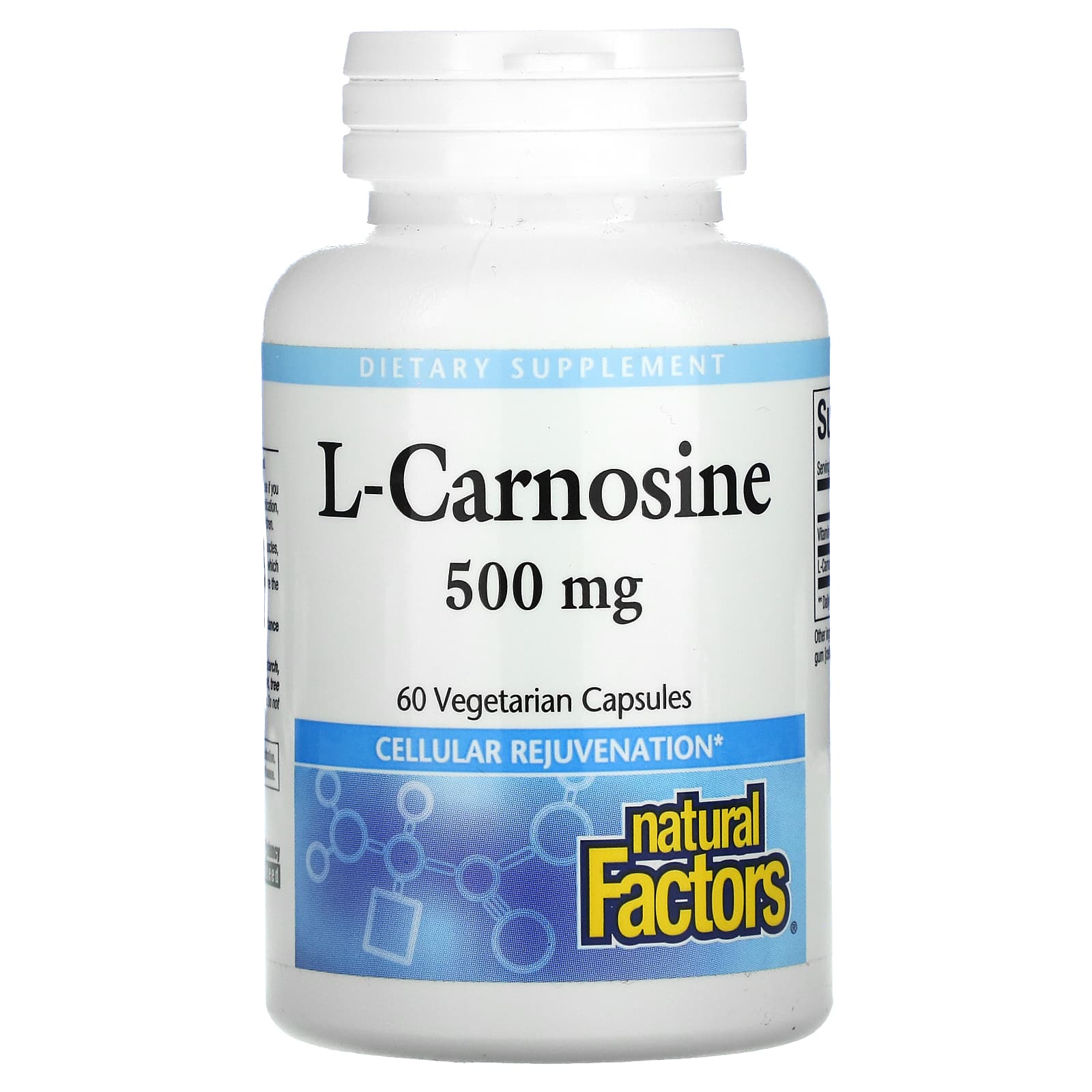 Natural Factors, L-Carnosine, 500 mg, 60 Capsules UPC 068958028057 | Hilife Vitamins