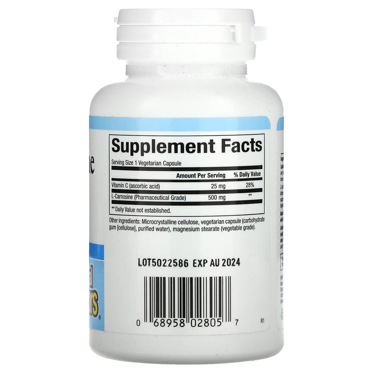 Natural Factors, L-Carnosine, 500 mg, 60 Capsules UPC 068958028057 | Hilife Vitamins