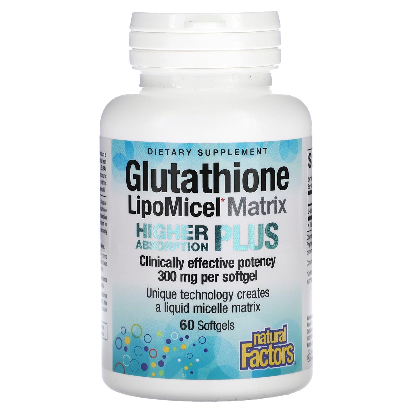 Natural Factors, Glutathione LipoMicel Matrix, 300 mg, 60 Softgels UPC 068958028194 | Hilife Vitamins