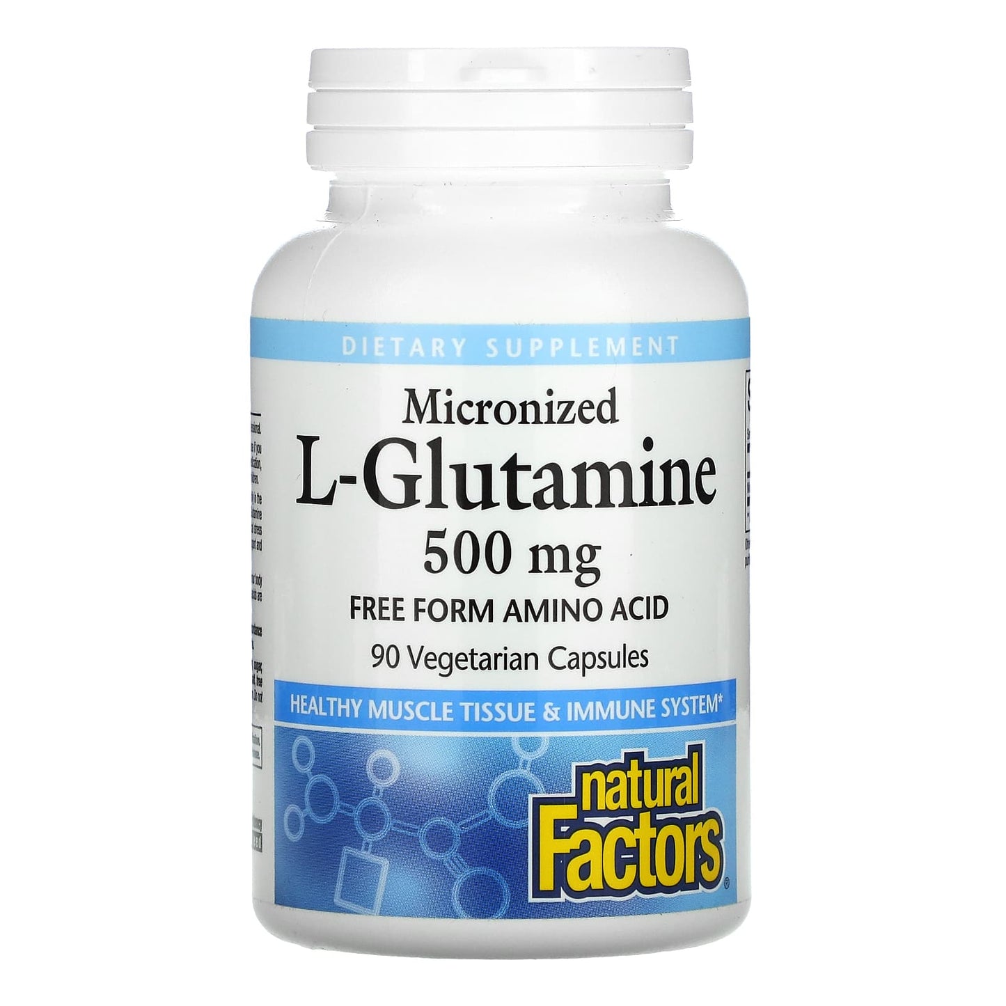 Natural Factors, Micronized L-Glutamine, 500 mg, 90 Capsules UPC 068958028200 | Hilife Vitamins