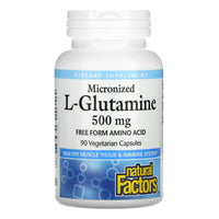 Natural Factors, Micronized L-Glutamine, 500 mg, 90 Capsules UPC 068958028200 | Hilife Vitamins