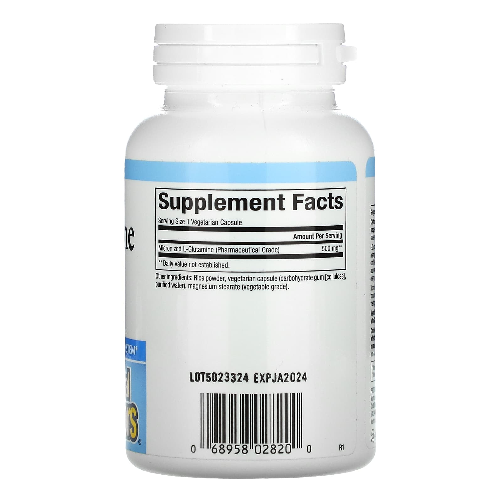 Natural Factors, Micronized L-Glutamine, 500 mg, 90 Capsules UPC 068958028200 | Hilife Vitamins
