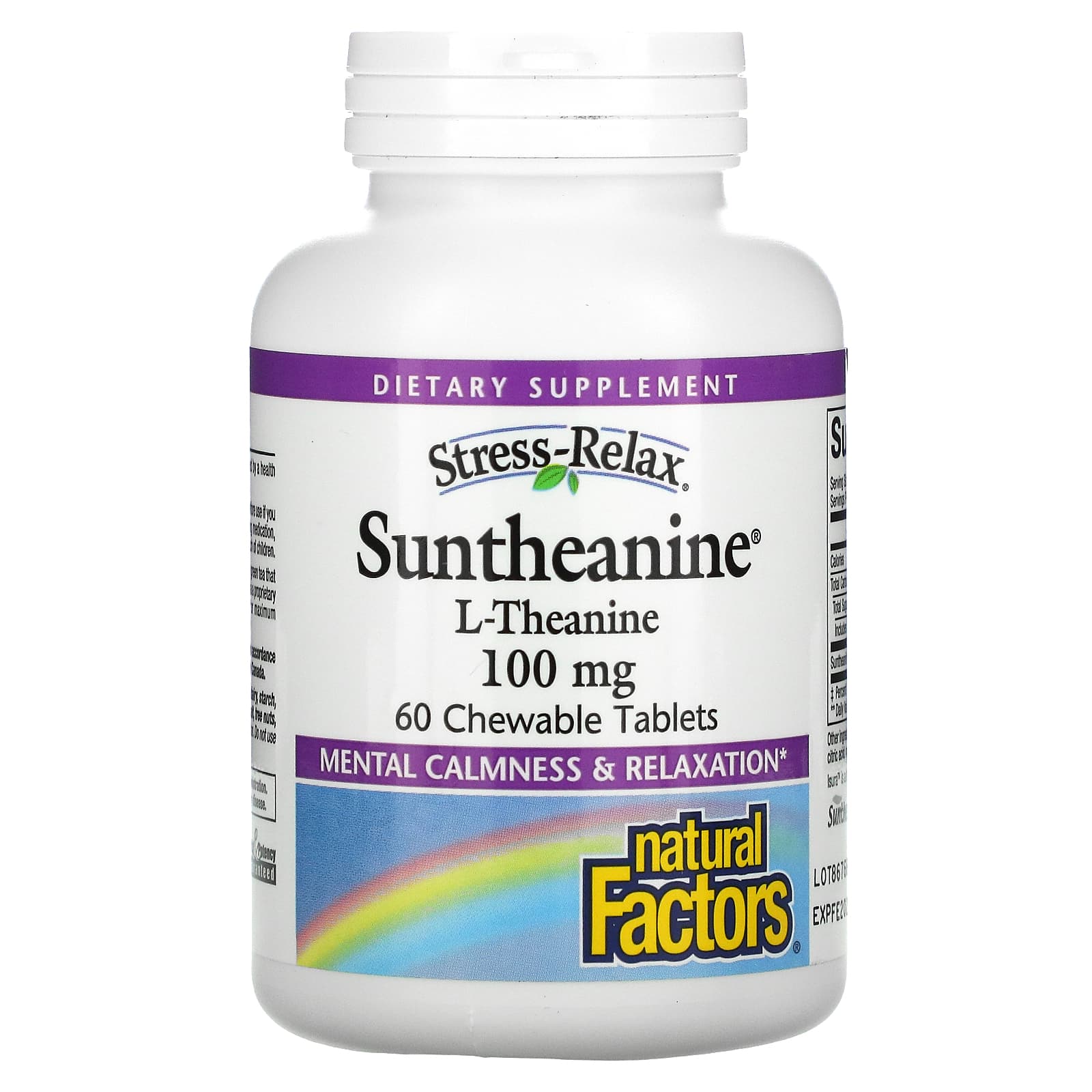 Natural Factors, Stress-Relax, Suntheanine, L-Theanine, 60 Chewable Tablets UPC 068958028323 | Hilife Vitamins