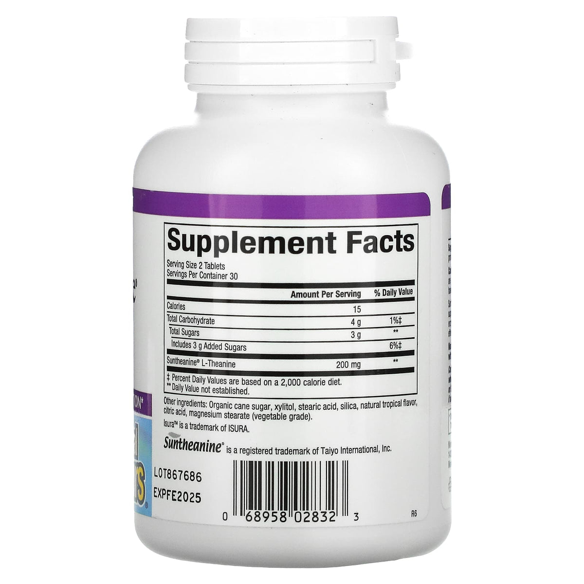 Natural Factors, Stress-Relax, Suntheanine, L-Theanine, 60 Chewable Tablets UPC 068958028323 | Hilife Vitamins