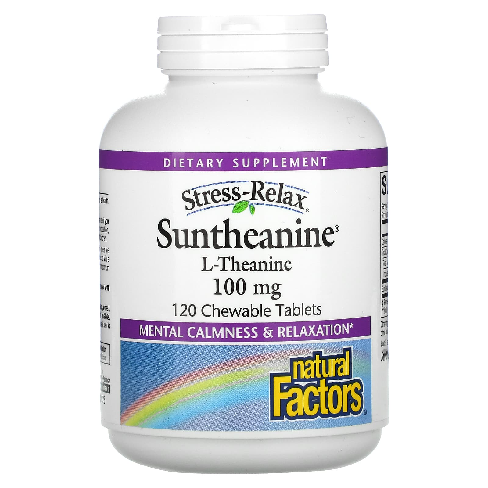 Natural Factors, Suntheanine, 100 mg, 120 Tablets UPC 068958028378 | Hilife Vitamins