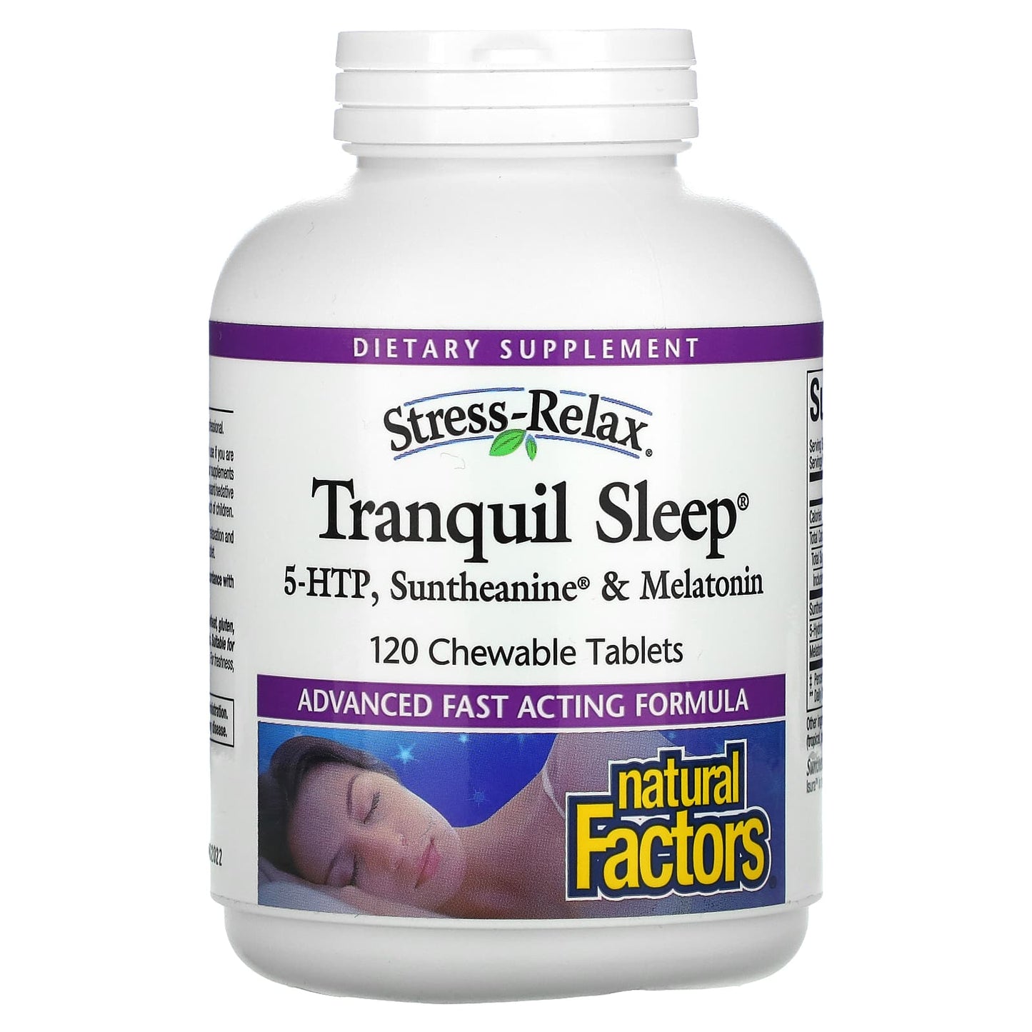 Natural Factors, Stress-Relax, Tranquil Sleep, 5-HTP, Su, 120 Chewable Tablets UPC 068958028439 | Hilife Vitamins