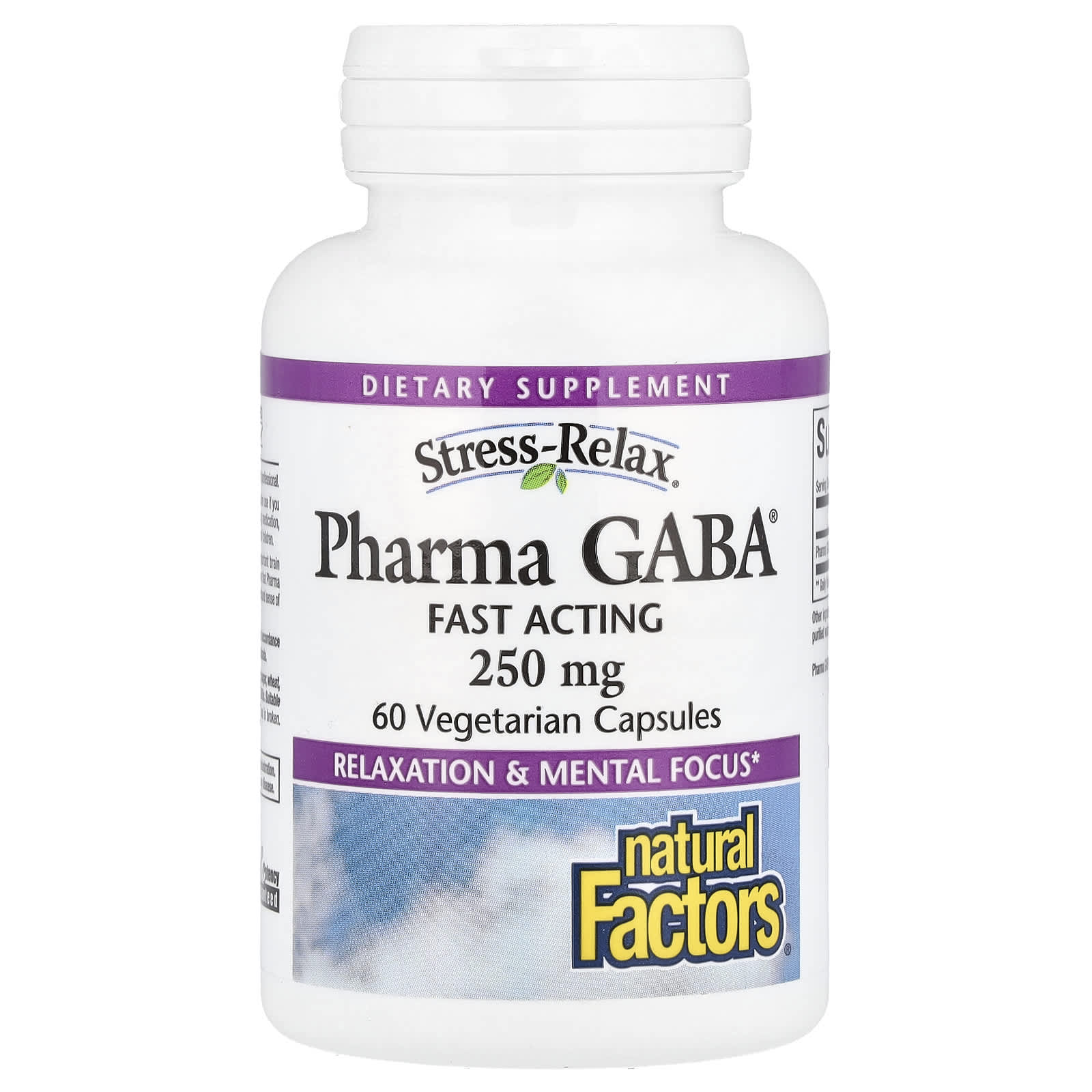 Natural Factors, Stress-Relax, Pharma GABA, 250 mg, 60 Vegetarian Capsules UPC 068958028484 | Hilife Vitamins