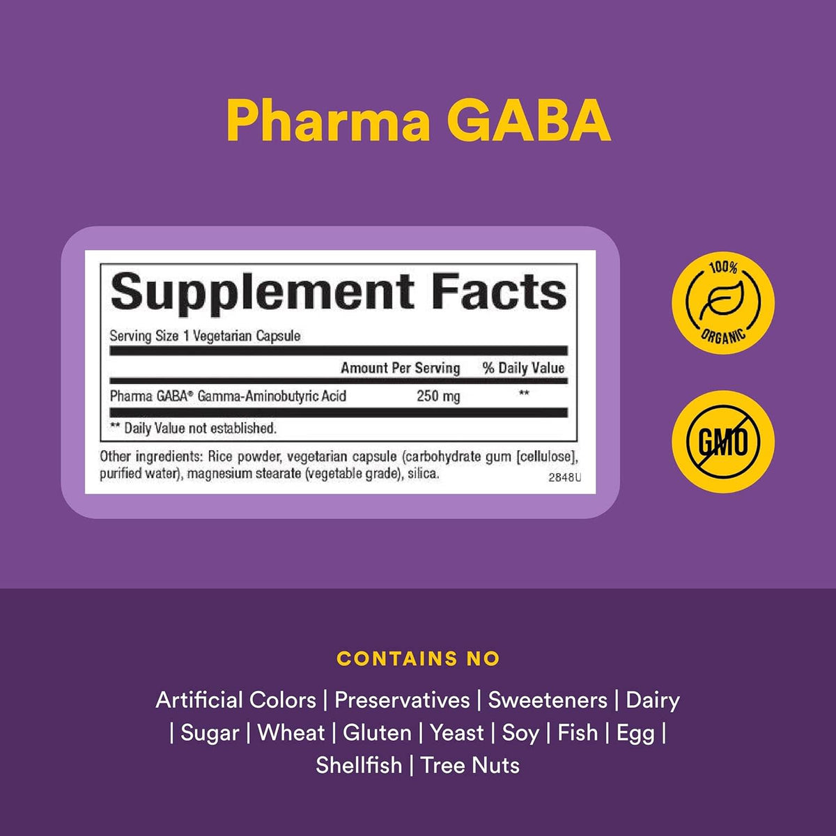 Natural Factors, Stress-Relax, Pharma GABA, 250 mg, 60 Vegetarian Capsules UPC 068958028484 | Hilife Vitamins