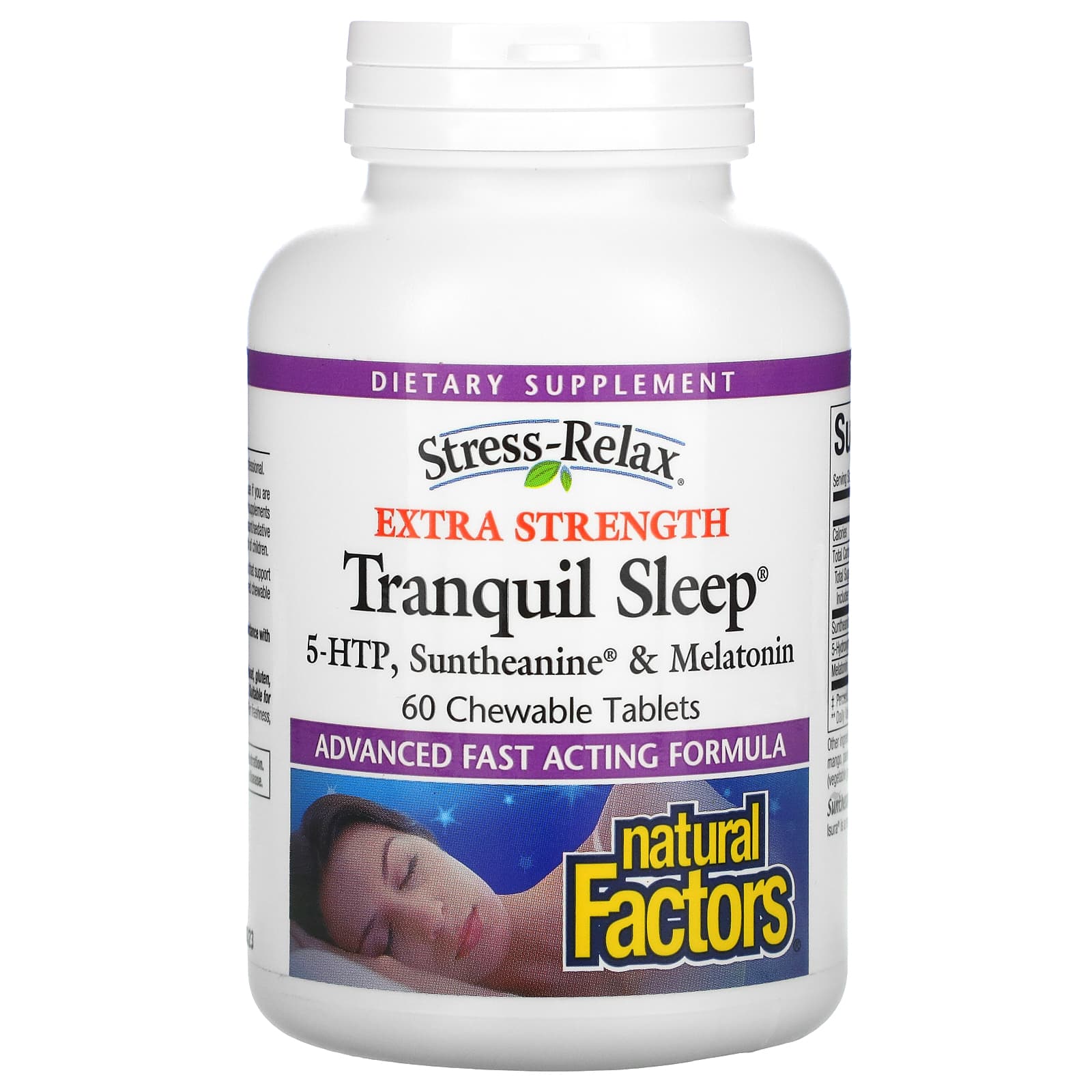 Natural Factors, Stress-Relax, Extra Strength Tranquil S, 60 Chewable Tablets UPC 068958028491 | Hilife Vitamins