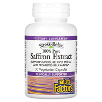 Natural Factors, Stress-Relax, 100% Pure Saffron Extract, 30 Vegetarian Capsules UPC 068958028545 | Hilife Vitamins