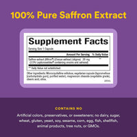Natural Factors, Stress-Relax, 100% Pure Saffron Extract, 30 Vegetarian Capsules UPC 068958028545 | Hilife Vitamins