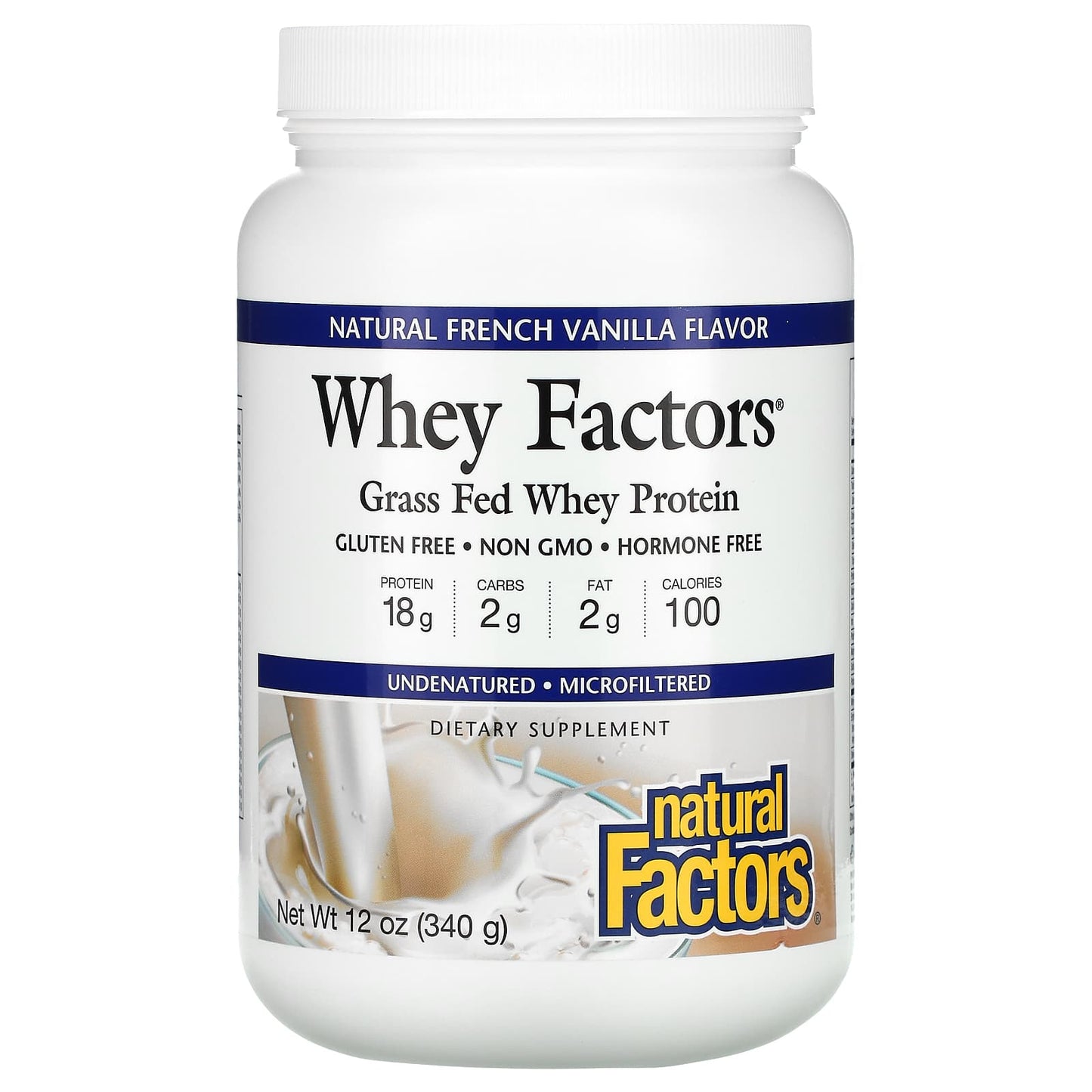Natural Factors, Whey Factors, Grass Fed Whey Protein, N, 12 Oz Powder UPC 068958029269 | Hilife Vitamins
