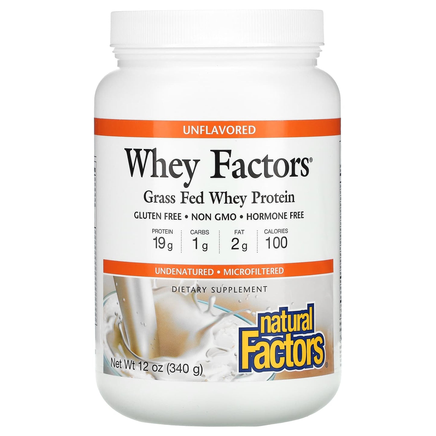 Natural Factors, Whey Factors, Grass Fed Whey Protein, U, 12 Oz Powder UPC 068958029290 | Hilife Vitamins