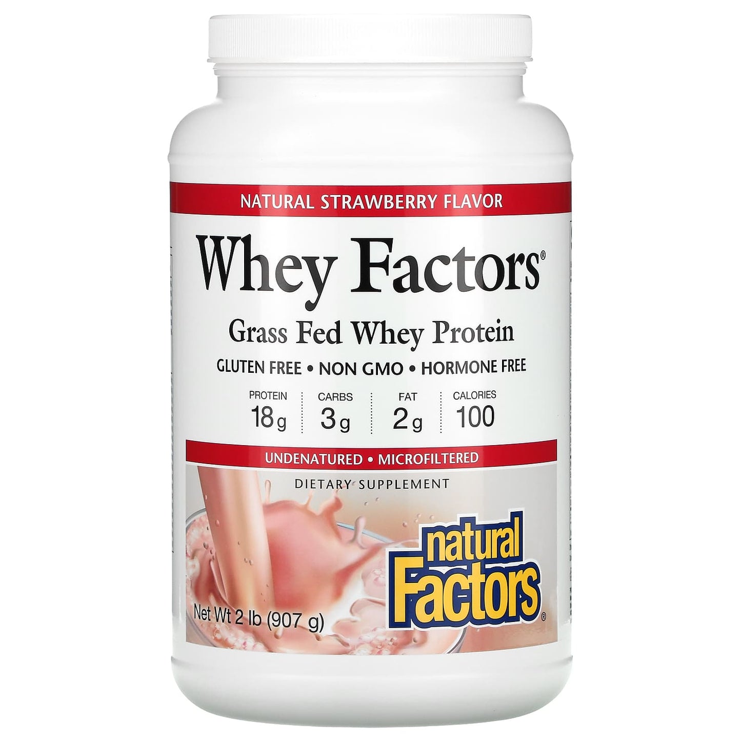 Natural Factors, Whey Factors, Grass Fed Whey Protein, N, 2 lbs Powder UPC 068958029337 | Hilife Vitamins