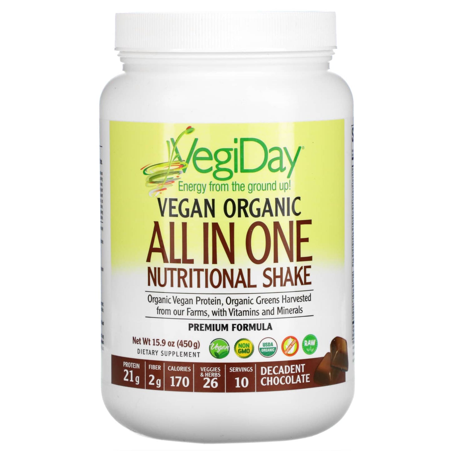 Natural Factors, VegiDay, Vegan Organic All In One Nutri, 15.9 Oz UPC 068958029719 | Hilife Vitamins