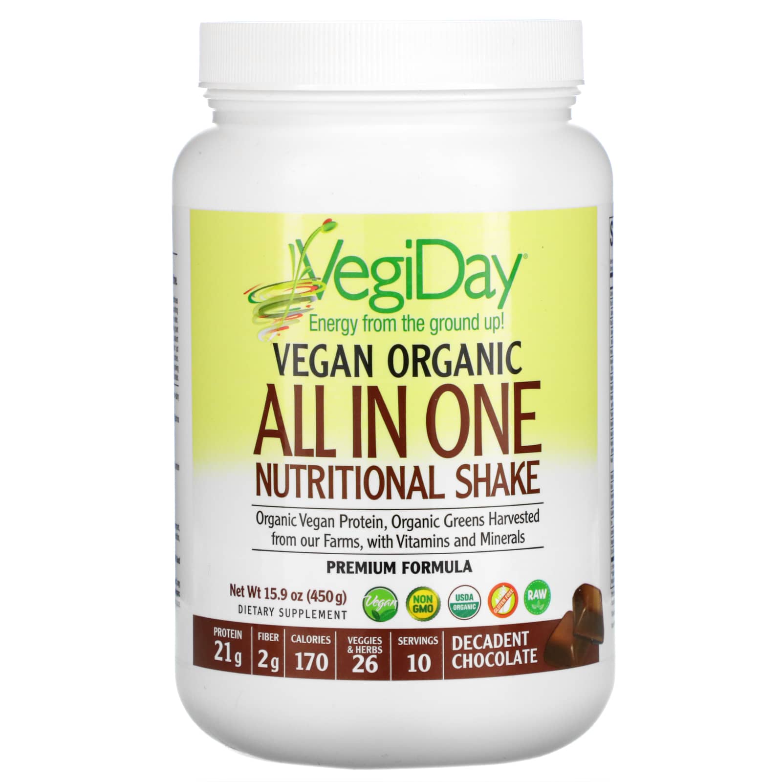 Natural Factors, VegiDay, Vegan Organic All In One Nutri, 15.9 Oz UPC 068958029719 | Hilife Vitamins