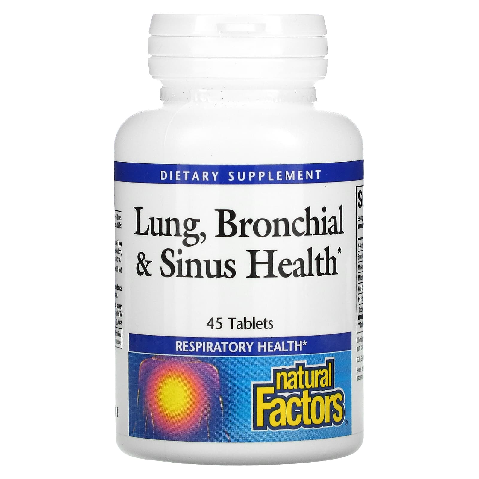 Natural Factors, Lung, Bronchial & Sinus Health, 45 Tablets UPC 068958035048 | Hilife Vitamins