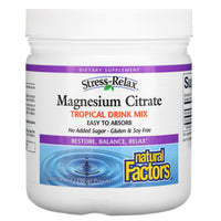 Natural Factors, Magnesium Citrate, Tropical Drink Mix, 8.8 Oz Powder UPC 068958035420 | Hilife Vitamins