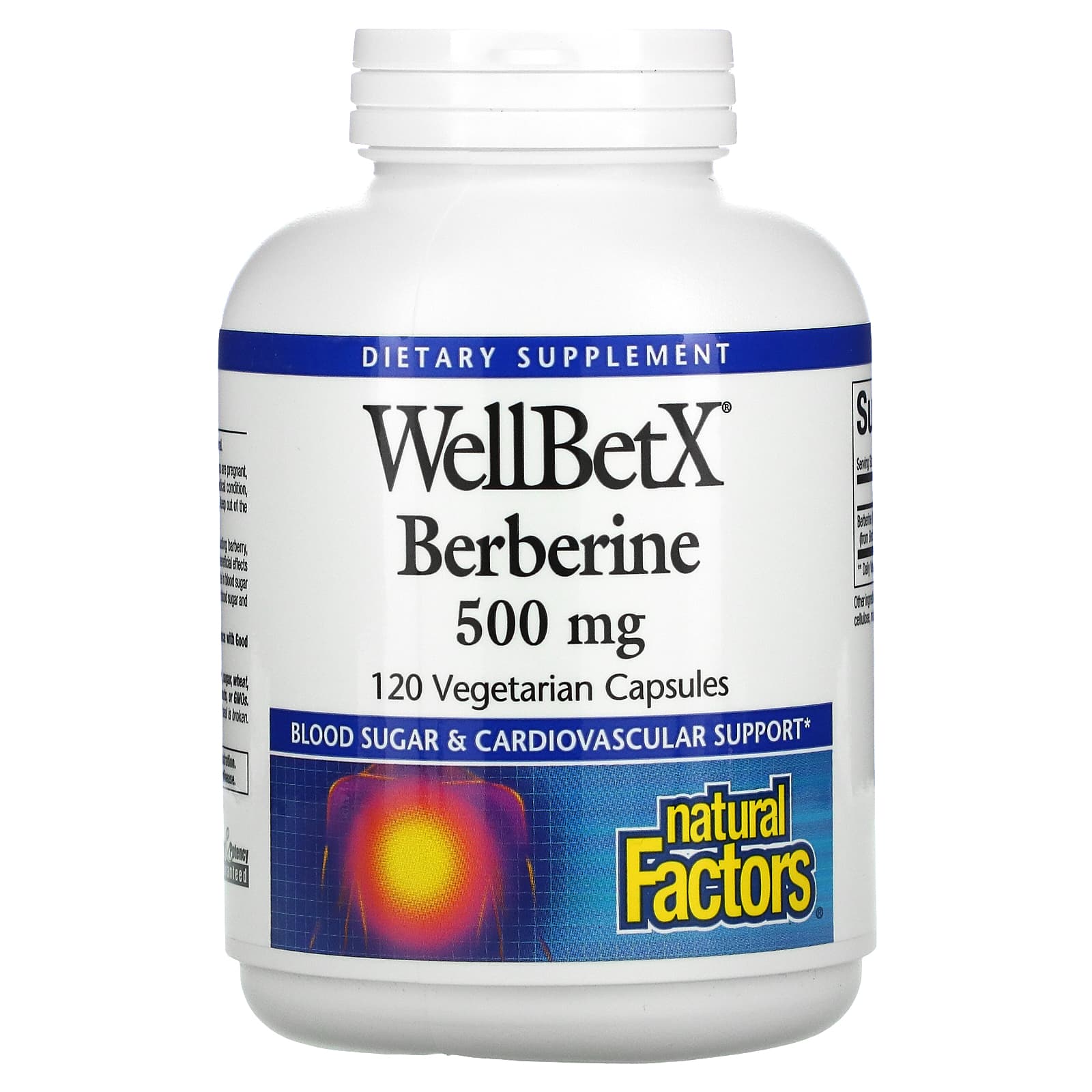 Natural Factors, WellBetX, Berberine, 500 mg, 120 Capsules UPC 068958035437 | Hilife Vitamins