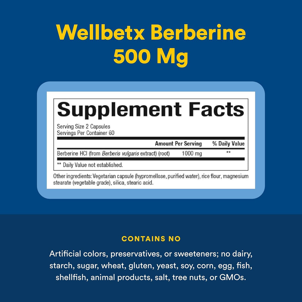Natural Factors, WellBetX®, Berberine, 120 Capsules UPC 068958035437 | Hilife Vitamins