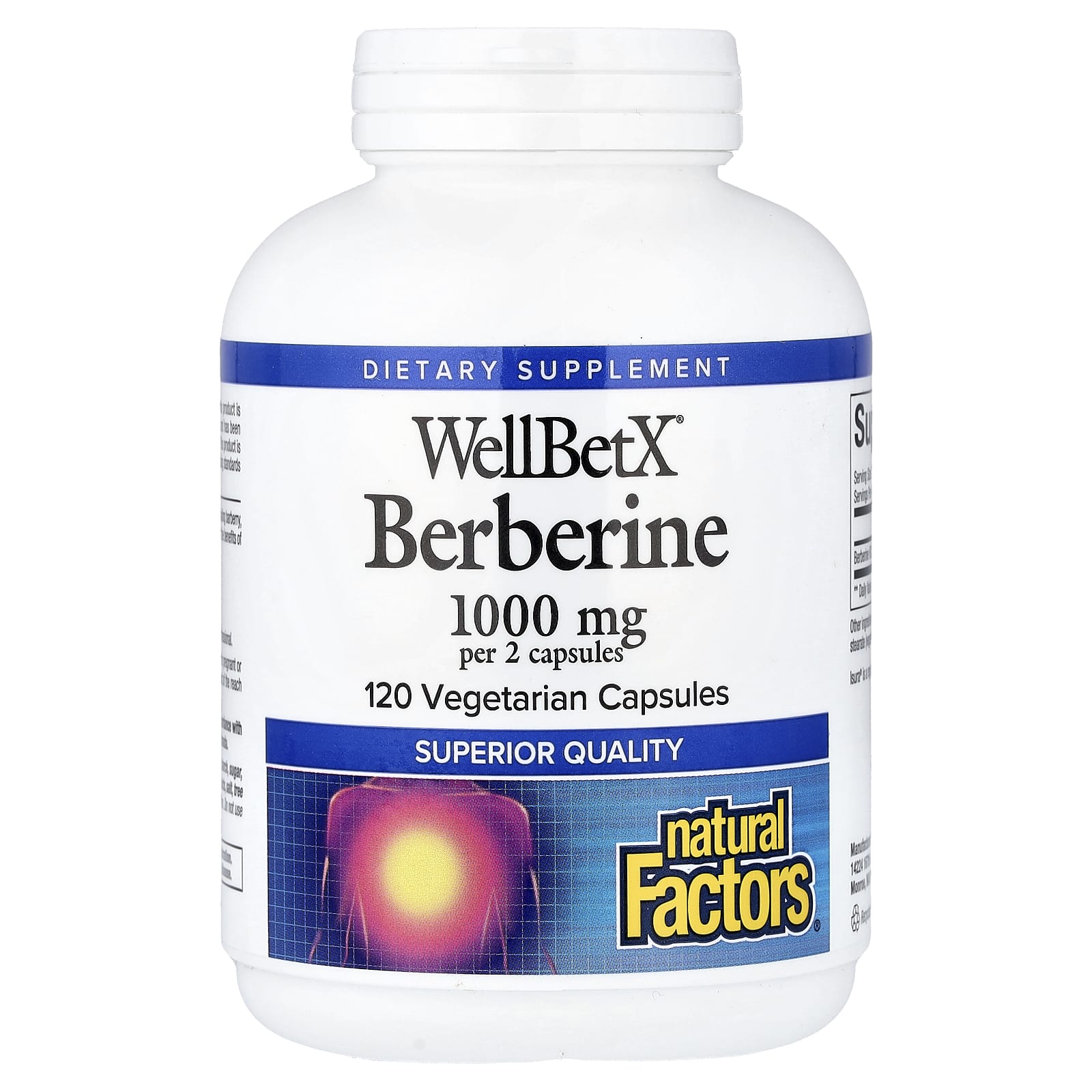 Natural Factors, WellBetX®, Berberine, 120 Capsules UPC 068958035437 | Hilife Vitamins