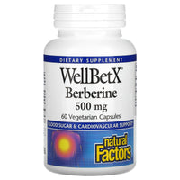 Natural Factors, WellBetX Berberine, 500 mg, 60 Capsules UPC 068958035444 | Hilife Vitamins