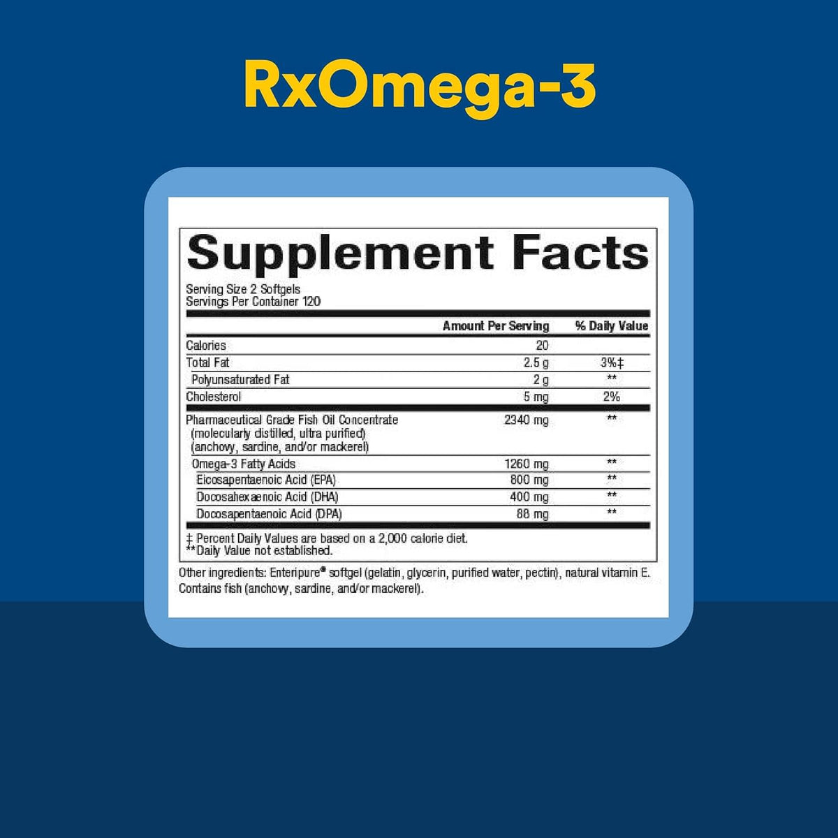 Natural Factors, Rx Omega-3, 120 Softgels UPC 068958035499 | Hilife Vitamins
