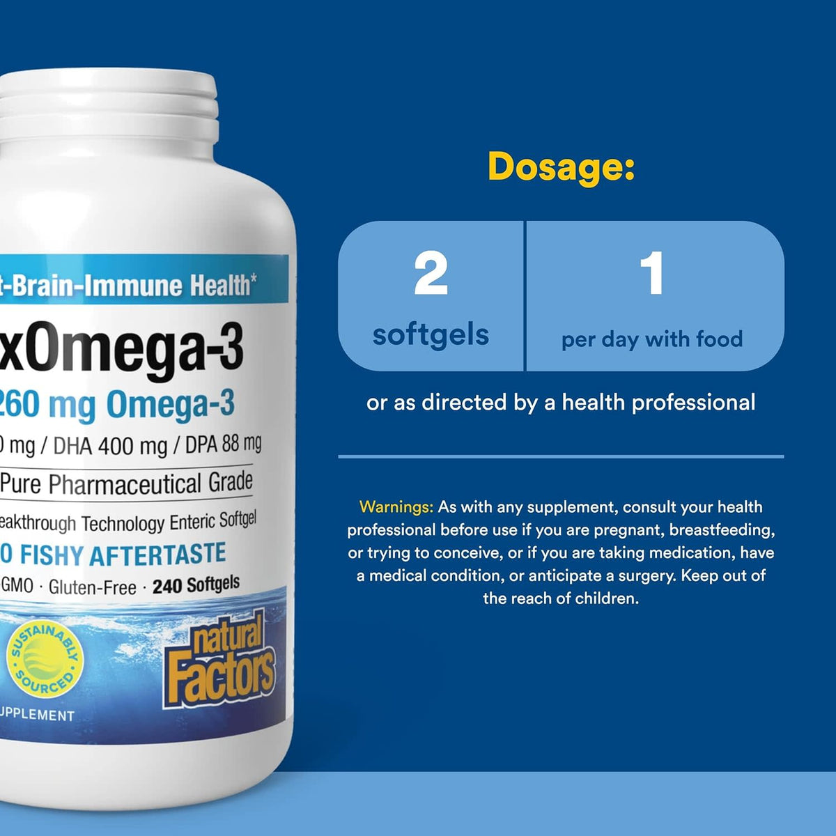 Natural Factors, Rx Omega-3, 120 Softgels UPC 068958035499 | Hilife Vitamins