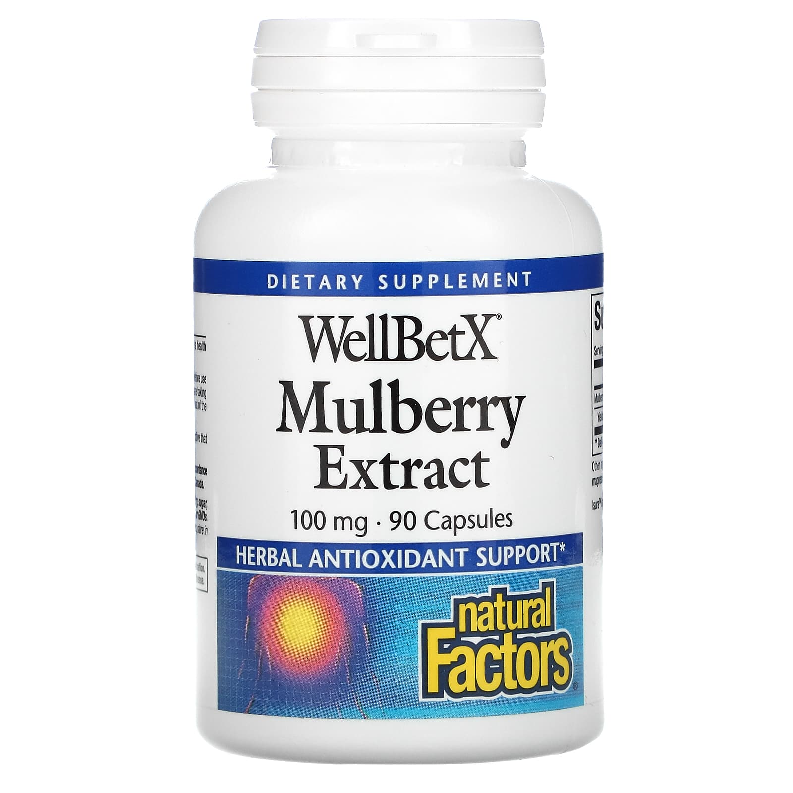 Natural Factors, WellBetX, Mulberry Extract, 100 mg, 90 Capsules UPC 068958035840 | Hilife Vitamins