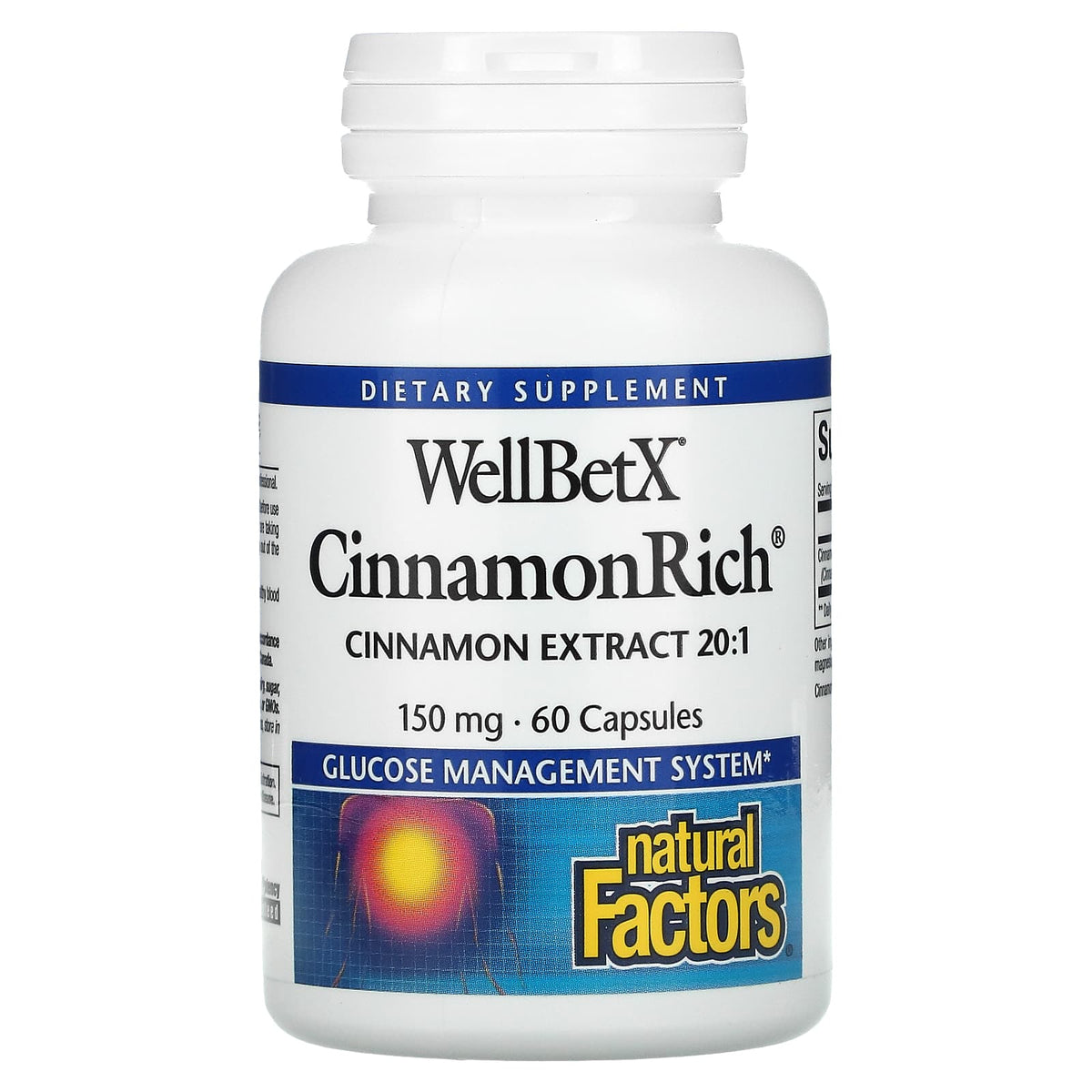 Natural Factors, WellBetX, CinnamonRich, 150 mg, 60 Capsules UPC 068958035901 | Hilife Vitamins
