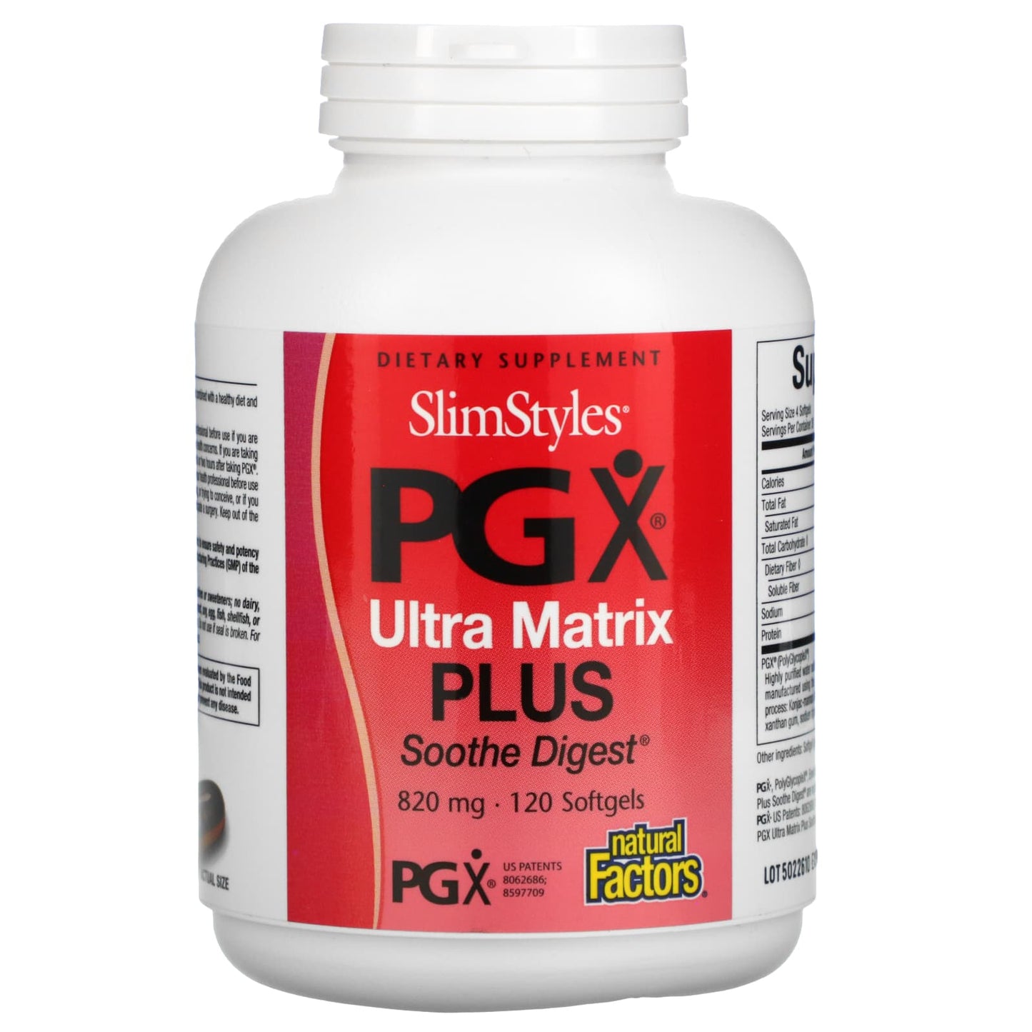 Natural Factors, SlimStyles PG X, Ultra Matrix Plus, Soo, 120 Softgels UPC 068958035918 | Hilife Vitamins