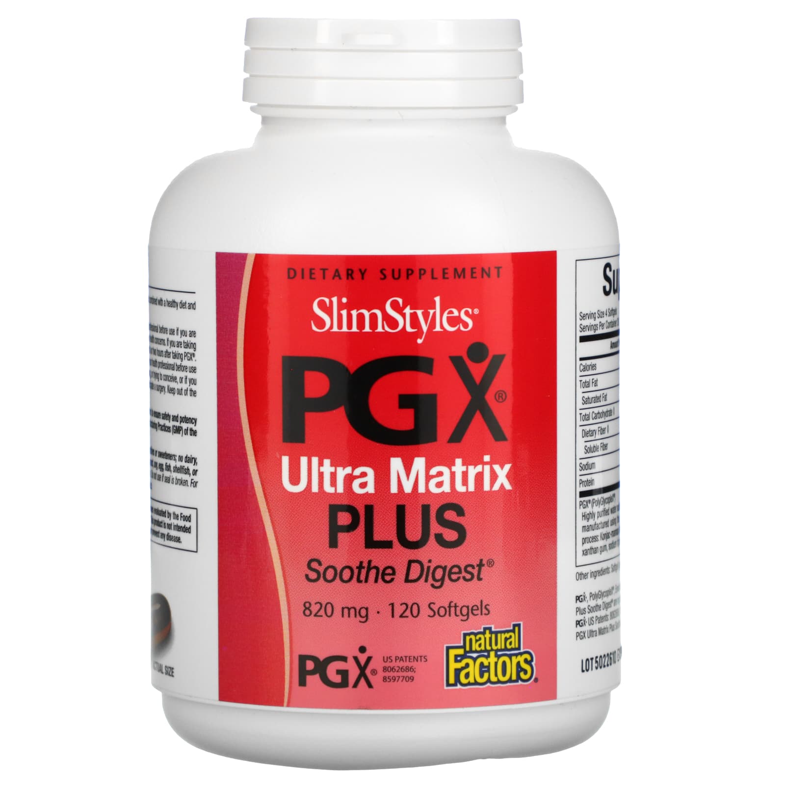 Natural Factors, SlimStyles PG X, Ultra Matrix Plus, Soo, 120 Softgels UPC 068958035918 | Hilife Vitamins