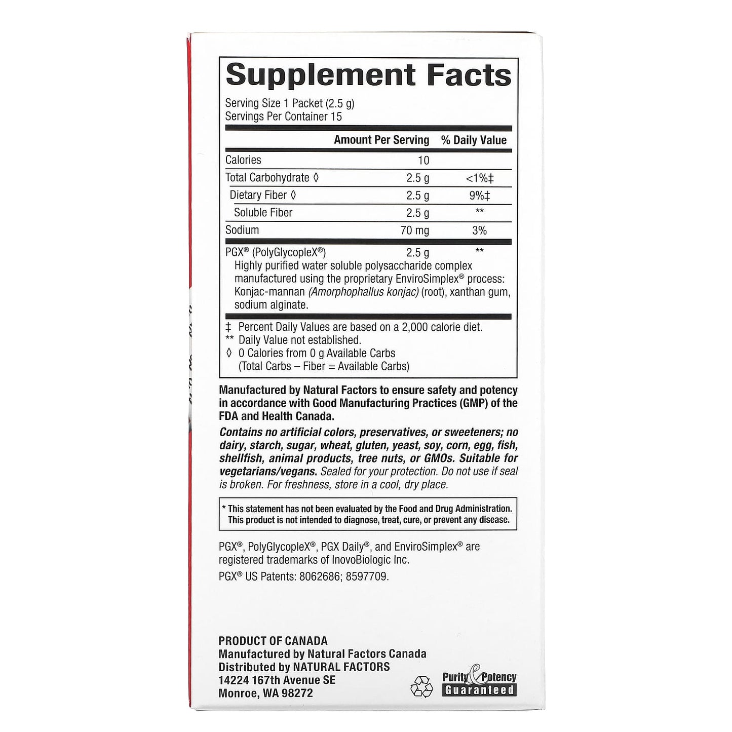 Natural Factors, PGX Daily, Singles, 15 Sticks, 15 PK UPC 068958035949 | Hilife Vitamins