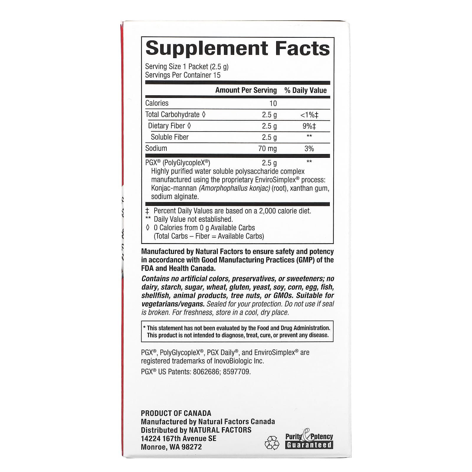 Natural Factors, PGX Daily, Singles, 15 Sticks, 15 PK UPC 068958035949 | Hilife Vitamins