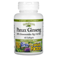 Natural Factors, Panax Ginseng, 60 Softgels UPC 068958041735 | Hilife Vitamins