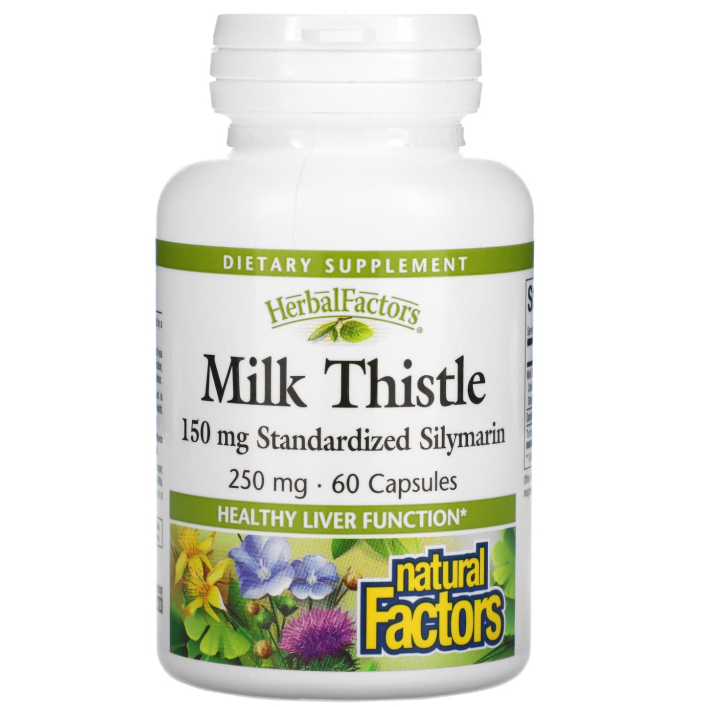 Natural Factors, Milk Thistle, 250 mg, 60 Capsules UPC 068958041803 | Hilife Vitamins