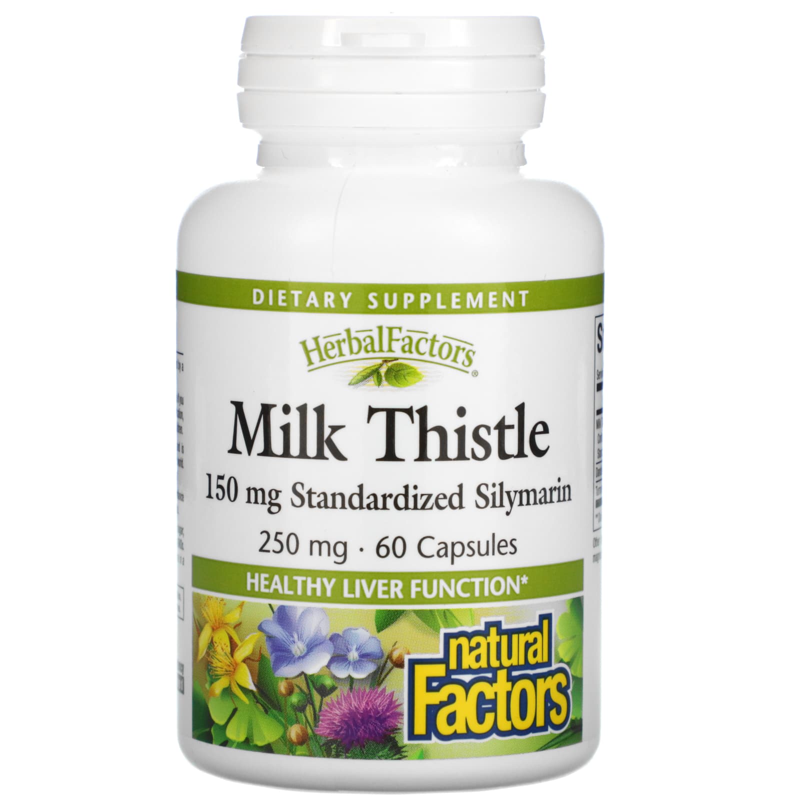 Natural Factors, Milk Thistle, 250 mg, 60 Capsules UPC 068958041803 | Hilife Vitamins