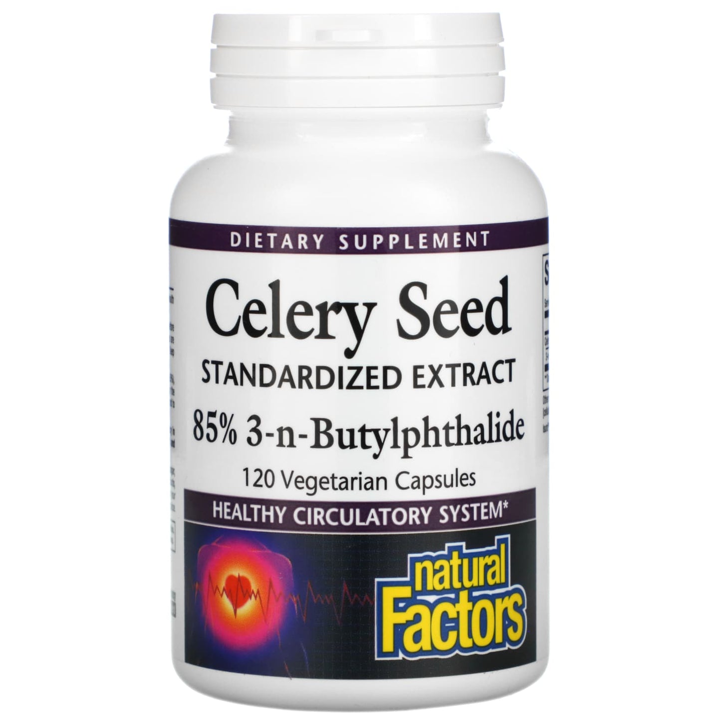 Natural Factors, Celery Seed, Standardized Extract, 120 Vegetarian Capsules UPC 068958045115 | Hilife Vitamins