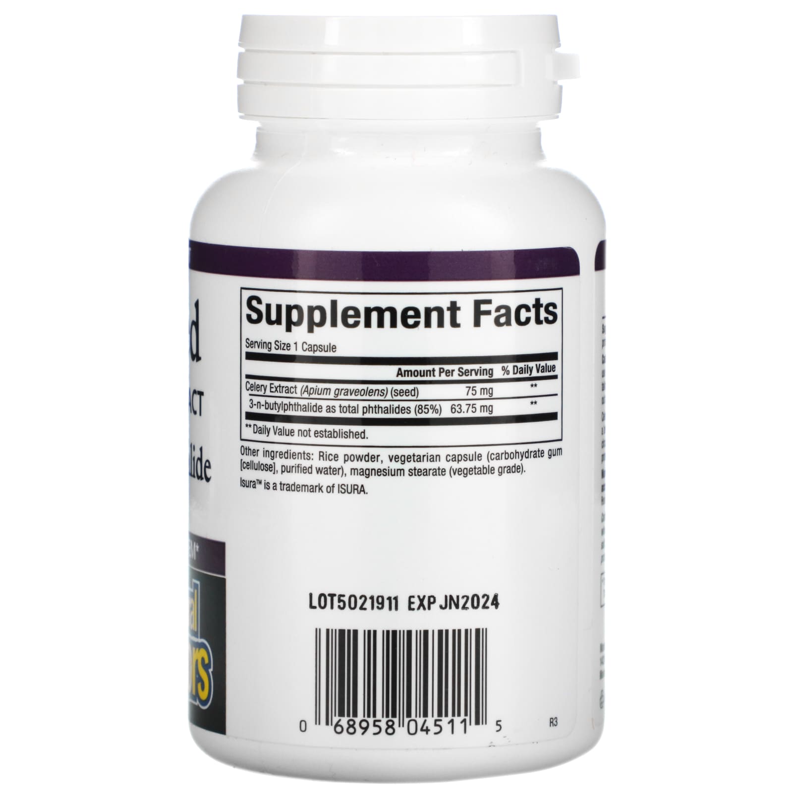 Natural Factors, Celery Seed, Standardized Extract, 120 Vegetarian Capsules UPC 068958045115 | Hilife Vitamins