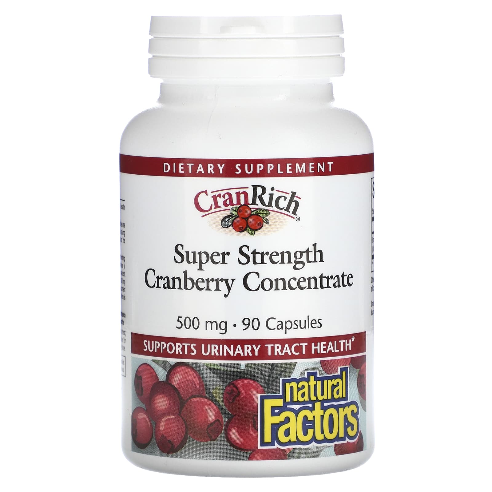 Natural Factors, CranRich, Super Strength, Cranberry Con, 90 Capsules UPC 068958045122 | Hilife Vitamins