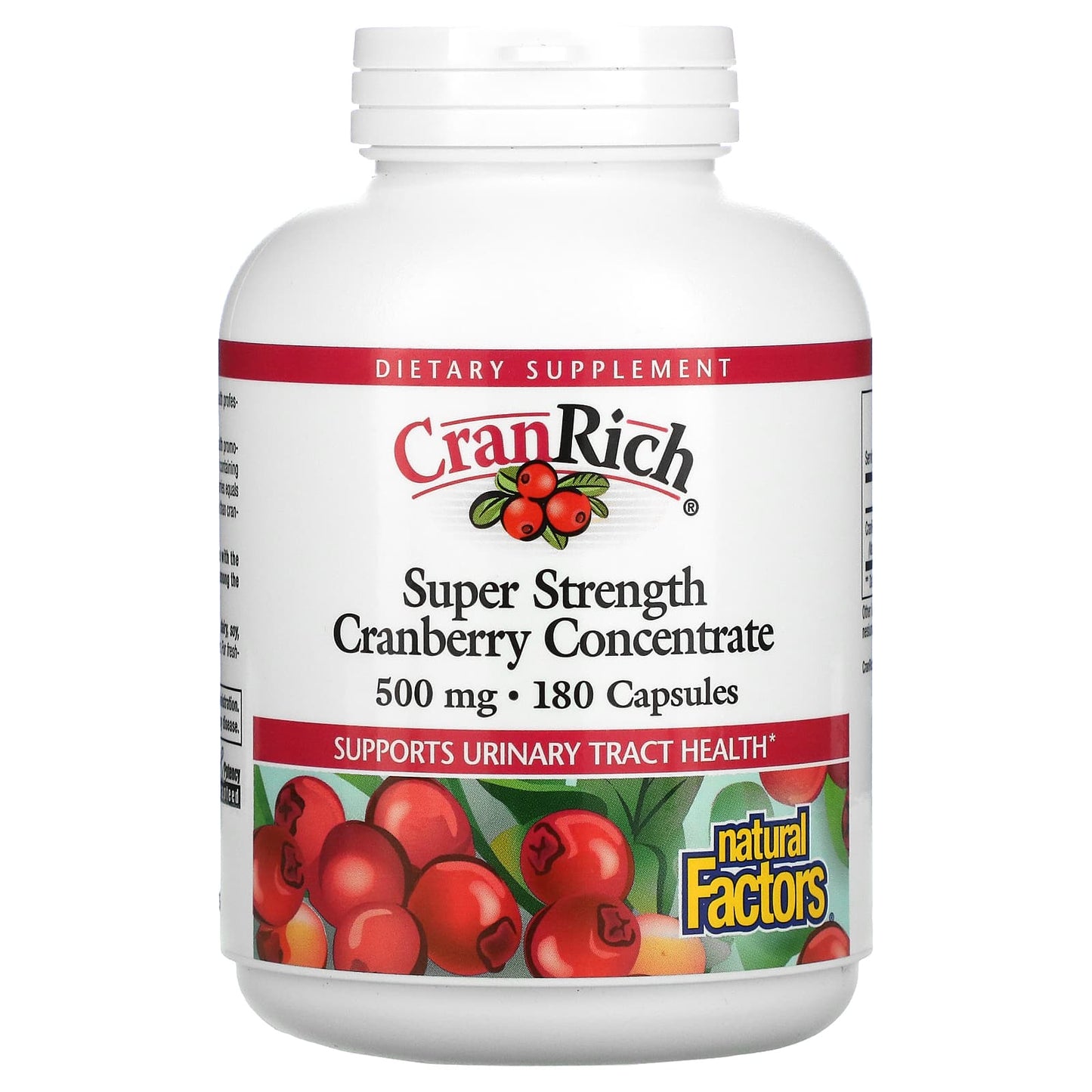 Natural Factors, CranRich, Super Strength, Cranberry Con, 180 Capsules UPC 068958045139 | Hilife Vitamins