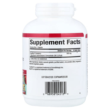 Natural Factors, CranRich®, Cranberry Concentrate, 500 mg, 180 Capsules UPC 068958045139 | Hilife Vitamins